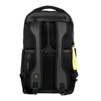Back view of Volt backpack showing padded straps and breathable mesh panel.