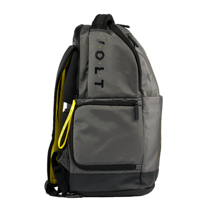 Side view of the Volt Padel backpack showcasing its spacious pockets