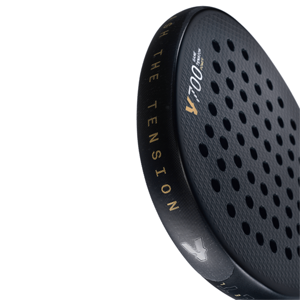 Angled view of Volt Racket Protector showing the design and text 'UNLEASH THE TENSION'